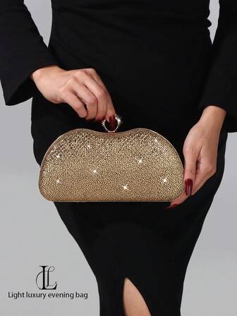 Party Clutch Bag With Sparkling Rhinestone Decor, European & American Fashion Evening Bag, Elegant Handbag For Banquet, Suitable For Lipstick, Phone, Versatile And Stylish Women Purse
