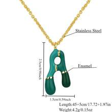 女士气球首字母项链吊坠，泡泡字母项链精致字母珐琅吊坠 18K 镀金蓬松名字个性化珠宝礼物