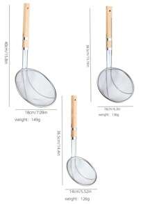 1pc/3pcs 15.8in/40cm Stainless Steel Slotted Spoon, Strainer Ladle, Kitchen Cooking Utensils For Drain, Fry, Strain, Scooping Perfect For Home, Cooking, Baking, Serving In Kitchen, Restaurants, Hotels