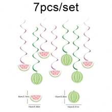 Summer Watermelon Garland, Outdoor Indoor Holiday Beach Party Birthday Decoration Banner