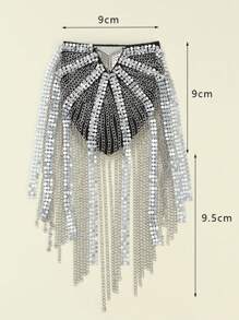 2 piezas de broches/alfileres decorativos de metal con cristal de cristal trenzado a mano en forma de triángulo y cadena, accesorios de moda adecuados para ropa de mujer occidental, uso para fiestas, regalos festivos y uso diario