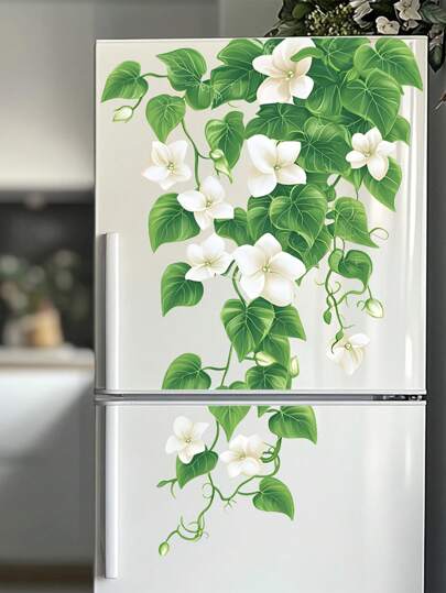 1 pieza Adhesivo de pared de orquídea de jade personalizado, decoración de hogar con enredadera colgante, adhesivo de pared para dormitorio, sala de estar, cocina, baño, decoración de vinilo para decoraciones del hogar, artículos de decoración del hogar para refrescar su hogar