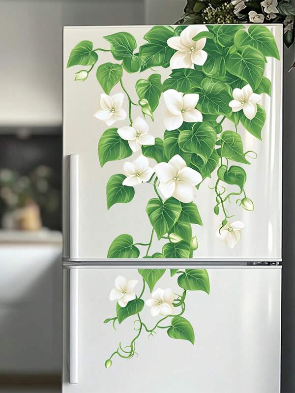 1pc Personalized Jade Orchid Wall Decal, Hanging Vine Embellished Home Decor Wall Sticker For Bedroom, Living Room, Kitchen, Bathroom, Vinyl Decal For Home Decorations, Home Decoration Items Refresh Your Home Stickers