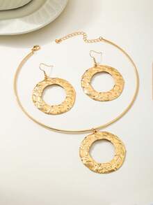 镀金首饰套装、项链和耳环，女士礼物