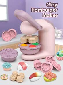 Juego de arcilla ultraligera para DIY para niños, máquina de fideos de arcilla, molde de artesanía de arcilla para jardín de infantes, simulación de cocina, máquina de helados, conjunto de juguetes de teatro de roles, interacción entre padres e hijos, regalo de Día del Niño y cumpleaños para niños y niñas