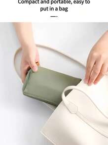 1 pieza Bolsa de maquillaje con cremallera minimalista, práctica y portátil para cosméticos, para viajes, uso al aire libre, artículos esenciales diarios, vacaciones de verano, regreso a la escuela, bolsa para la escuela, bolsa de viaje para mujeres