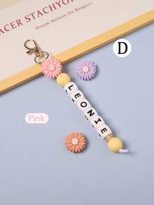 1 Stück personalisierter Gänseblümchen Silikon Schlüsselanhänger mit Perlen-Charm, leicht, süß, kawaii Schlüsselring für Umhängetasche/Reisetasche/Schultertasche, dekorative Kette, ideales personalisiertes Geschenk für Familie/Frauen/Freundin/Freunde, multifunktional, dekorativ, wiederverwendbar, exquisit, stilvolle, hochwertige, farbige, moderne, personalisierte, ideale Geschenke für sie, Teeraum, zum Valentinstag, zum Muttertag, zum Geburtstag, zum Vatertag, zur Graduierung, zur Hochzeit, zum Einzug, warme Atmosphäre, Herbst Zuhause Auffrischung, Harmonie Zuhause, Bürodekoration, elegantes Wohnen, ewige Liebe, Wohnzimmer Dekoration - Verschiedenfarbig - Übersicht 31