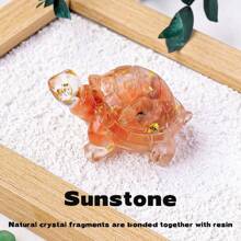 1 pièce Statue de tortue en cristal naturel, pierre de Reiki, figurine de tortue, amulette, sculpture Feng Shui pour la décoration de la maison et du bureau