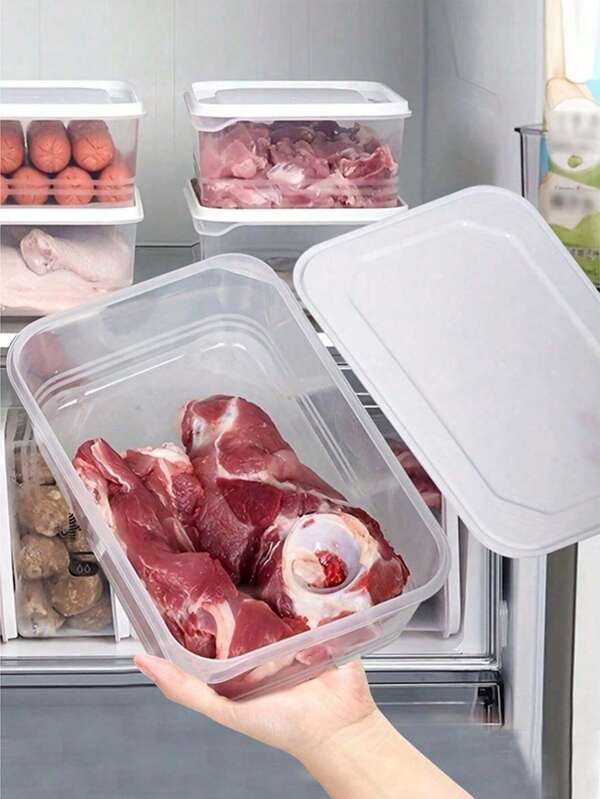 6-Piece 700ml Food Portion Control Containers, Food Storage Boxes, Freezer Boxes, High-Capacity Plastic Fresh-Keeping Boxes, Portable Sealed Boxes For Scallion, Ginger And Garlic, Freezer Storage Containers