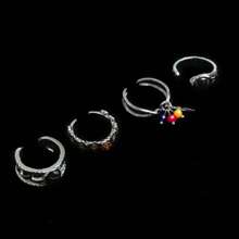 4pcs Adjustable Open Ring Set, Suitable For Couples Or Individual Wear, Fashion Jewelry, Best Friends/Sisters Gift