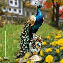 1 Stück 2D flache Acryl Blau Pfau Garten Dekoration Stab, Außenbeschilderung, Acryl Schild, geeignet für Ferien, Bauernhäuser, Rasen, Terrasse, Veranda, Hof, Pflanzendekoration, Einweihungsgeschenk