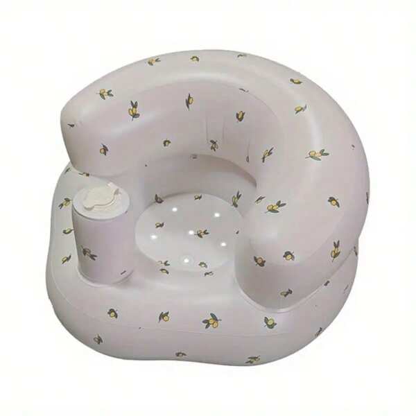 Foldable Portable Baby Bath Seat With Anti-Fall Design And Inflatable Sofa For Learning And Playtime Baby Toys