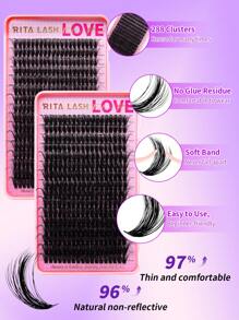 RITALASH RITALASH 592pcs/460pcs/288pcs/280pcs/180pcs D Curl Individual Cluster Lashes 6 Styles Book Clusters DIY False Eyelash Extension Mix Length Fluffy And Comfortable False Eyelashes At Home For Daily Life&Dates And Party