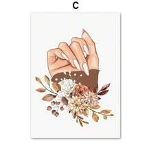 1 peça Pôsteres de arte de parede Moldura opcional Esmalte moderno para aprimoramento de unhas Salão de beleza Moda feminina Pôster Impressão de arte de parede nórdica Pintura em tela Decoração de quarto Imagem abstrata, sem moldura