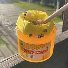 1pack Upgraded Version, Honey With Cute Bees Decorated Glass Transparent Magic Texture Super Soft Party Gifts For Girls, Boys, DIY Gift Toys