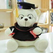 Keylingwd 1pc Graduation Bear Plush - Adorable Plush Doctoral And Master's Degree Animal With Cap And Diploma, Soft Foam Teddy Doll For Elementary/Middle/High School/University Graduates, Party Decor And Encouragement Gift - Multicolor - View 6