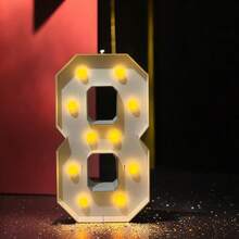 27.56/39.4 Inch Lighted KT Board Mosaic Numbers 0-9 Frame, Suitable For Wedding, Birthday, Graduation Ceremony DIY Assembly, Christmas, Easter, New Year Holiday Decoration (Bulb Components Included, Batteries And Hot Melt Gun Not Included) - White - View 20