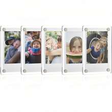 1pc/3pcs/5pcs Acrylic Magnetic Photo Frames, Double-Sided Photo Refrigerator Magnets, Photo Clips, Desk Display Stand, Holiday Gift