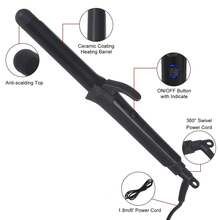 专业陶瓷离子卷发器 25 毫米卷发棒，可打造持久卷发和波浪卷发，双电压（110V-240V），适合旅行 - 查看 2