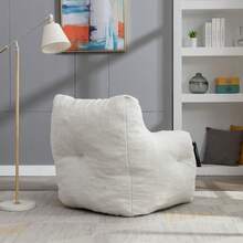 White Teddy Bean Bag Sofa For Living Room: Giant Memory Foam Filled Luxury Bean Bag Chair For Adults - White - View 3