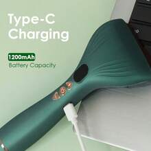 Masajeador eléctrico recargable 2 en 1, masajeador con doble cabezal con 9 niveles de vibración y calor, herramienta portátil de masaje de ojos, masajeador de mano personal para uso doméstico y de viaje