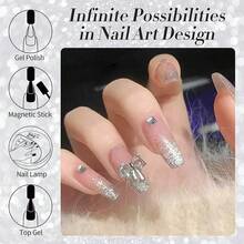 SHANGFEIYA 10毫升新款银色闪粉碎钻猫眼凝胶指甲油，闪亮反光效果，持久28天以上，在家也能享受沙龙级美甲体验 - 彩色 - 查看 4