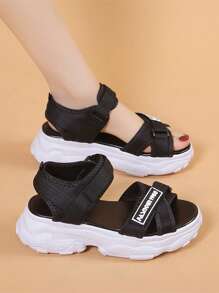 Summer Hook And Loop Women's Sandals, Teenager Sports Sandals, Platform Fashionable Beach Sandals