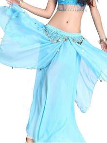 1set Solid Costume Mesh Skirt - Multicolor - View 9