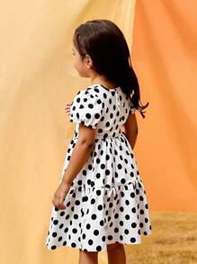 Seven Princess 1 pièce Robe décontractée à col rond à manches courtes oversize à pois, style coréen, confortable et adaptée aux loisirs, aux vacances et aux sorties