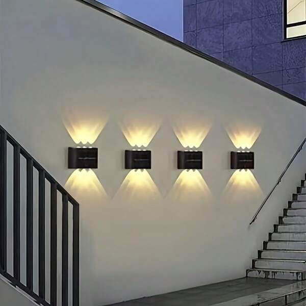 6 LED Solarleuchten, mit Warm- und Weißlicht Optionen, geeignet für Outdoor Camping, Höfe, Straßen, Landschaften, Gärten, Hochzeitsdekoration, wasserdichtes Design, schalten sich automatisch ein, wenn es dunkel wird.