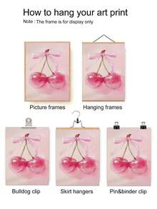 1pc Modern Sakura Bow Canvas Art Painting - Fashionable Botanical Floral Wall Decor Modern Art Poster, Suitable For Living Room, Bedroom, Office - Versatile Home Decor Gift - Multicolor - View 5