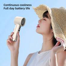 New Portable Handheld Bladeless Fan - Adjustable & Rechargeable Mini Personal Fan With LED Display, High-Speed Turbo Engine, USB Charging, Ergonomic Design For Travel & Outdoor Use