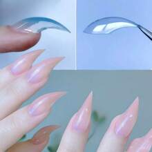 140pcs Curved Stiletto Nail Dual Forms For Poly Nail Gel Extension Of 3D Cat Claw Reusable Full Cover Molds Christmas Nail Art Design 14 Sizes
