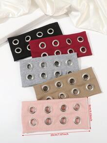 1条女士镂空弹力发带，Y2K朋克摇滚风宽弹力休闲发饰，适合秋冬季节、假日佩戴，优雅围巾，柔软头巾，女士发饰，优雅发带 - 彩色 - 查看 5