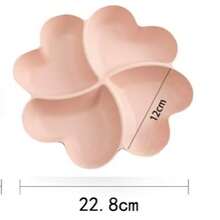 1个开胃菜托盘，不易碎的奶酪蘸酱分隔盘，4格心形碟。可用于盛放坚果、糖果、果冻、水果、沙拉、小吃等。 - 綠色 - 查看 8