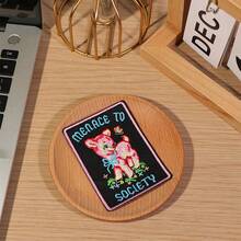 Cute Vintage Deer Threat Society Patch - Anarchist, Subversive Hardcore Punk Patch, Iron On Patch, Punk Accessories, Jacket Patch, Punk Patch, Iron On/Sew On, Decorative Fabric Patch For Backpacks, Hats, Jackets - Multicolor - View 9