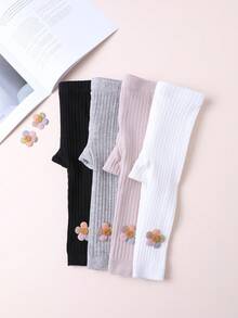 4 件套女童纯色及踝长打底裤，适合年轻女孩的紧身裤，适合所有季节 - 彩色 - 查看 3