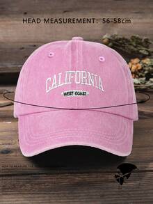1pc Unisex Y2K Style Embroidered "California West Coast" Washed Baseball Cap, Outdoor Sun Protection, Suitable For Sports, Commuting, Everyday Wear