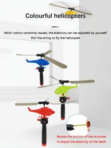 1/2/4/6/8/10/16/20 Sets Random Color Outdoor Pull Line Helicopter Toy Plane, Fly Small Plane, Teenager's Outdoor Games Sports Toys, Handle Pull Helicopter, New Year/Halloween/Christmas/ Birthday Gifts , Plastic Toy, Party Small Gift, Stress Relief Toy, Decompression Toy, Indoor/Outdoor Activity