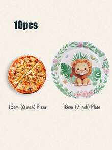 10pcs Disposable Cartoon Animal Series Pattern Paper Tray, Suitable For Business Receptions, Family Gatherings, Themed Party Supplies, Disposable Paper Tray, Party Paper Tray. Party Gifts, Bridal Showers, Restaurant Decorations - Multicolor - View 14