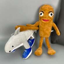 Peluche de tiburón TungTungSahur y Tralalo - Muñeco de peluche lindo del meme italiano, juguete de coleccionista Kawaii para adolescentes, compañero de escritorio único, regalo de San Valentín/cumpleaños (Peluche suave y abrazable)