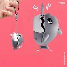 1 pieza Llavero de tiburón con cordón, juguete de llavero para decoración de coche, artículo de regalo pequeño