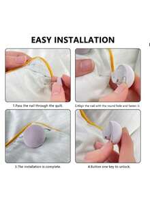 10/20 Pieces Of Quilt Holder, Skin Friendly, Non Marking, Anti Running, Detachable, Household Anti Slip Down Duvet Cover Fixing Clip Can Prevent The Quilt From Shifting (Gray, White) - Grey - View 4