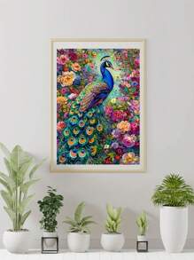 1pc 5D Diamond Painting Kit, Full Round Diamond With Complete Tool, Animal Pattern, Bedroom & Living Room Wall Decor Diamond Painting Set, Mosaic Wall Art Suitable For Beginners, Full Drill Round Mosaic Art Craft No Frame, Stick On Home Wall As Gift, Full Drill Crystal Diamond Painting Picture Wall Decor, Diamond Painting Set 30*40cm/11.81*15.75inch