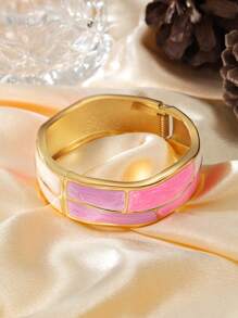 1pc Minimalist Vintage Boho Chic Zinc Alloy Colorful Resin Chunky Cuff Bracelet For Women, Nightclub Office Daily And Street Style Opulent Statement Piece Jewelry,Festival Gift For Wedding Valentine's Day Mother's Day Birthday