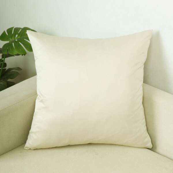 1pc Solid Color Satin Velvet Pillow Case, Polyester Fiber Square Decorative Cushion Cover For Living Room, Sofa, 40x40cm, 45x45cm, 50x50cm, 60x60cm, With Zipper, Machine Washable, No Pillow Insert
