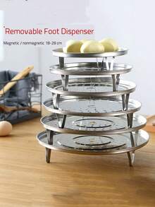 1pc Stainless Steel Steamer Rack - Suitable For Storage Pots, Multi-Layer Round Steamer Insert With Can Holder Accessories, Ideal For Home Kitchens