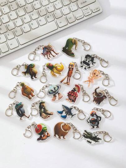 1 Pc Acrylic Strange Italian Silly Animal Shan Hai Jing TungTungTungTung Sahur/Tralalero Tralala/Lirili Larlla/Bombardiro Ctocodilo/Boneca Ambalam//Brr Brr Patapim Character Style Theme Keychain Pendant Backpack Ornament/Bag Accessories/School Bag Accessories/Purse Pendant/Friend's Gifts Car Accessories Bag Charm Cartoon Animal Cute Goth Y2k
