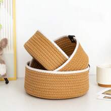 Handwoven Desktop Organizer Set – Braided Storage Baskets (Small, Medium, Large) For Home, Office, Kitchen, Or Bathroom – Decorative Storage Box Modern Boho Desk Organizers For Clutter-Free Workspaces – Durable Natural Fiber Trays & Bins School Supplies,Back To School