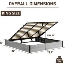 Full/Queen/King Size Lift Up Storage Platform Bed Frame, Metal Bed Frame With Wooden Slats Support And Large Storage Space, Noise Free Design, Easy Assembly Structure, No Box Spring Needed, Modern Bedroom Furniture, White Birch - Bạch Dương - Xem 4